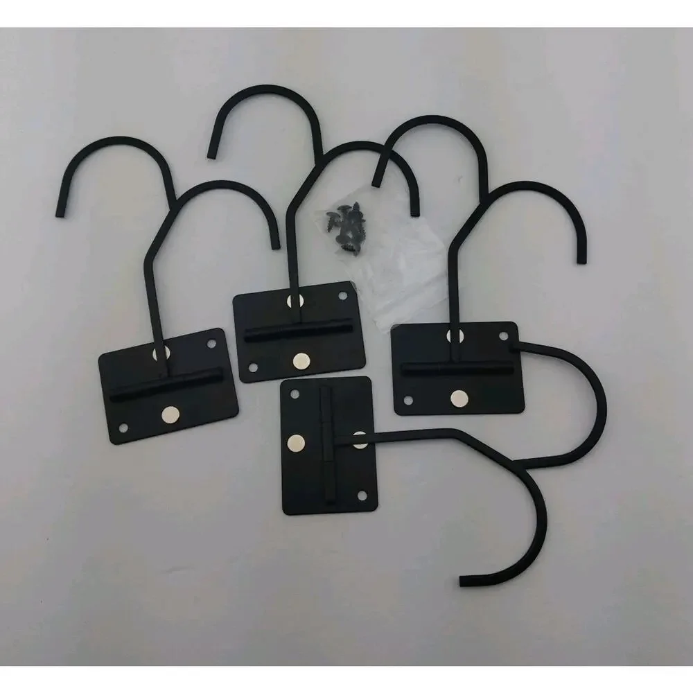 4 Pcs Self Adhesive Banana Hook Under Cabinet, Foldable Banana Hanger Black